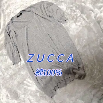 주카 썸머 니트 ZUCCA 그레이 반팔 상의 면100%