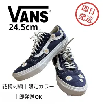 반스 24.5cm VANS 꽃무늬 스니커즈 네이비 24.5 여성용