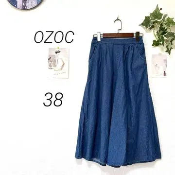 8838-2 오조크 OZOC 데님 와이드 팬츠 무지 사이즈 38