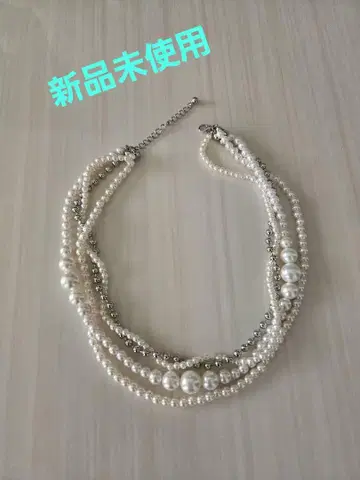 MEISM 펄 목걸이 다층 구조 미사용 새상품