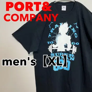 M135 [PORT&COMPANY] 반팔 프린트 티셔츠 [XL] 블랙