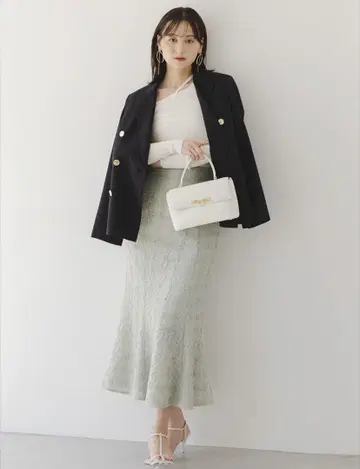 스나이델 레이스업 텍스처 스커트