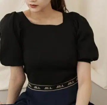 JILL BY JILLSTUART 로고 자카드 니트
