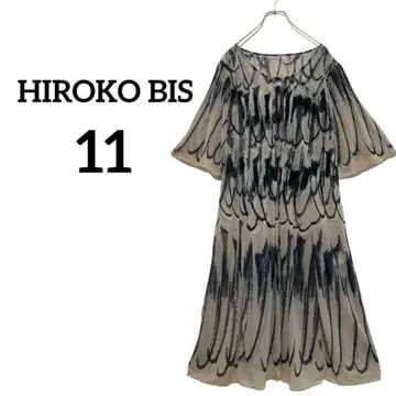 히로코비스 HIROKO BIS 시어 원피스 L 스트레치 핀턱