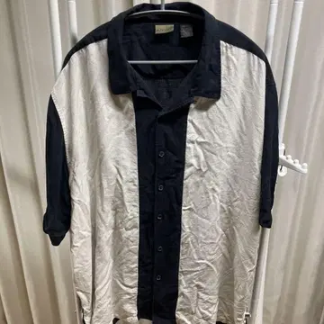 실크 셔츠 2XL 블랙 화이트