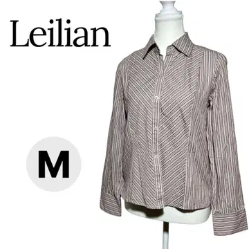 Leilian 레리안 스트라이프 셔츠 블라우스 긴팔 M 오피스