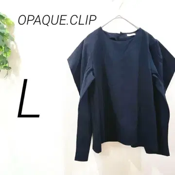 OPAQUE.CLIP 티셔츠 네이비 볼륨 소매 디자인 긴팔