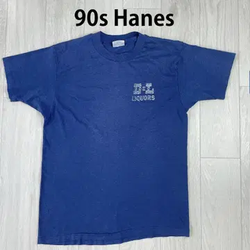 90년대 USA제 Hanes 싱글 스티치 프린트 티셔츠 가슴 로고 L