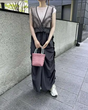 kae bonny 사이드 라인 나일론 스커트