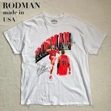 RODMAN 로드맨 USA제 티셔츠 XL 포토 프린트 사인 프린트