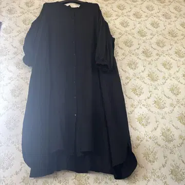 마라이카 블랙 롱 셔츠 원피스