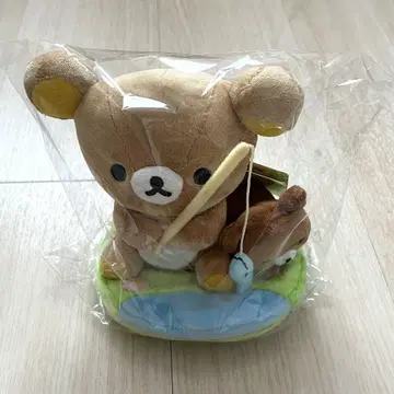 리락쿠마 스토어 한정판 물고기 낚시 디오라마 봉제 인형