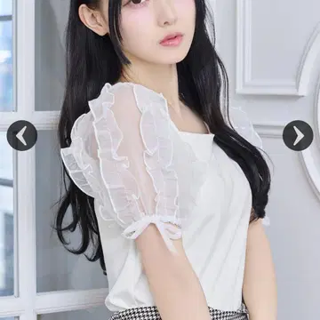 미셸 마카롱 퍼프 슬리브 상의