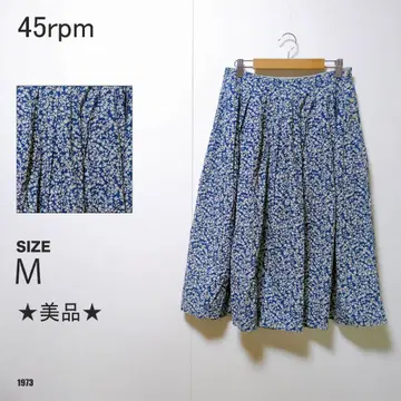 45rpm 프린트 스커트 블루 M 사이즈 새상품급 코튼 플레어 스커트