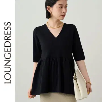 새상품 Loungedress 페플럼 니트 라운지 드레스 블랙