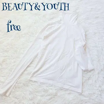 뷰티 앤 유스 보틀넥 시스루 얇은 소재 신축성 롱 T free