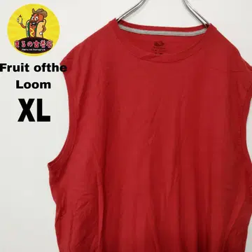 usa 구제 의류 Fruit of the loom 슬리브리스 XL 레드