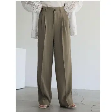 셀렉트 모카 하이 웨스트 센터 프레스 슬랙스 XS 다크 베이지