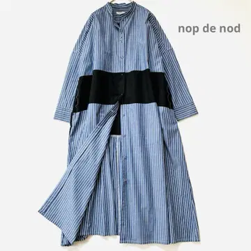 새상품급 노프두노드 nop de nod Cornet 배색 절개 원피스