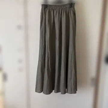 그린 라벨 린넨 스커트 모카 베이지