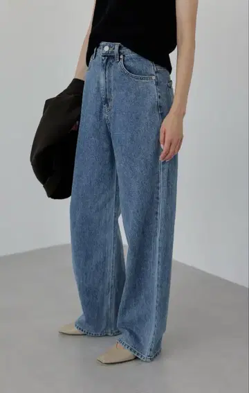 na.e Wide Loose Jeans _Deep Blue M_보통 길이