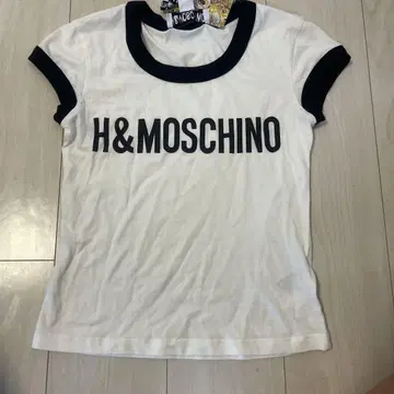 H&M 모스키노 반팔 티셔츠 화이트