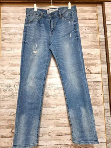 SHOP TK 데미지 가공 스탠다드 데님 라이트 블루 M 사이즈