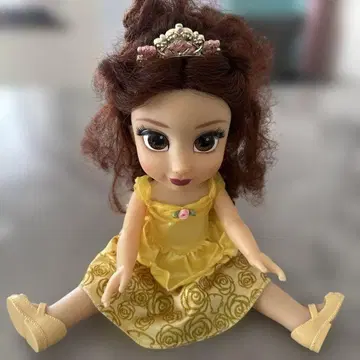 벨 디즈니 커스텀 인형 노랑 드레스 티아라 포함