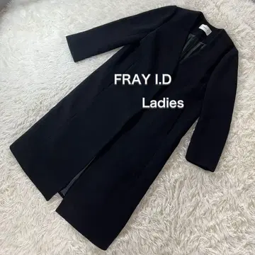 FRAY I.D 울 노카라 롱 코트 여성용 블랙