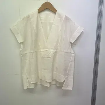 코튼 린넨 V넥 풀오버 (M)