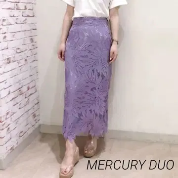MERCURYDUO 레이스 타이트 스커트 퍼플