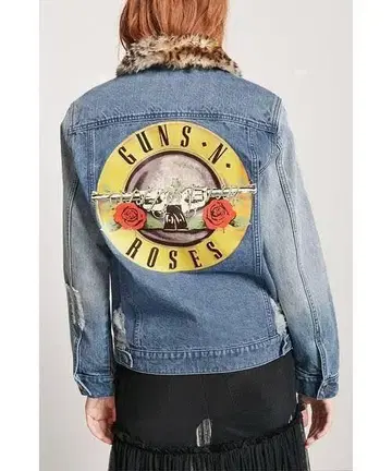 FOREVER 21 콜라보 데님 자켓 건즈 앤 로지즈