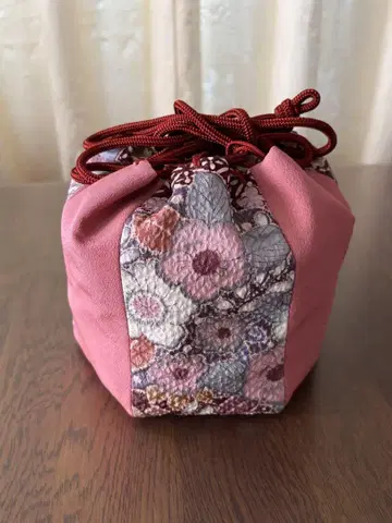 일본 의류용 소형 가방 꽃무늬 핑크 새상품