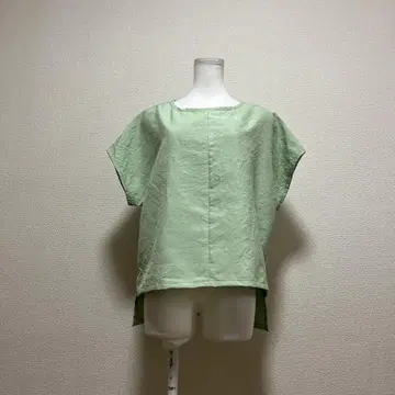 기모노 리메이크 (풀오버) 얇은 명주, 순수 실크는 민트 그린