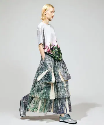 NONTOKYO direct print ribgather 롱 스커트
