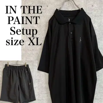IN THE PAINT 셋업 피케 셔츠 블랙 그레이 사이즈 XL