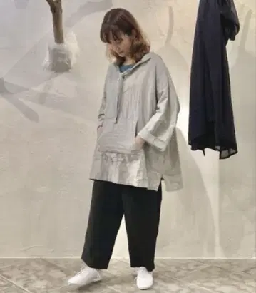 네스트로브 코튼 린넨 체크 멕시코 후드 블라우스 새상품