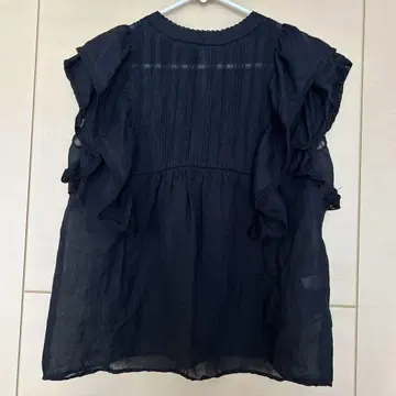 SLOVE lENA 라미 프릴 핀턱 블라우스 블랙