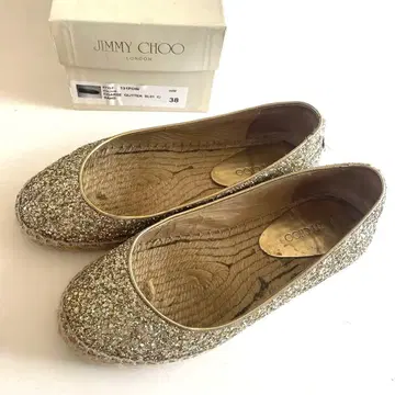 JIMMY CHOO 131POW 코스 글리터 에스파드리유 38