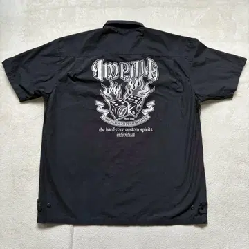 IMPALA (임팔라) 로고 프린트 디자인 셔츠 풀 집업 반팔 셔츠