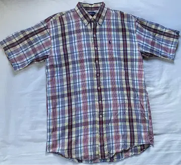 90's Ralph Lauren 랄프 로렌 반팔 셔츠 XL 체크 무늬