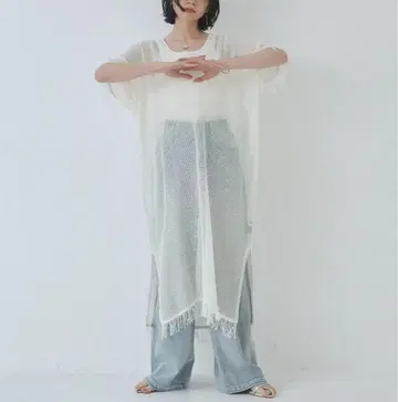 메쉬 베스트 원피스