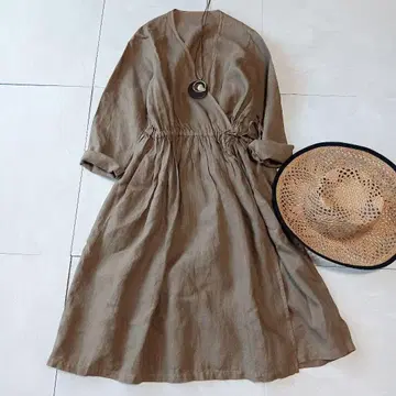 nest Robe 네스트로브 양류 린넨 100% 개더 볼륨 원피스