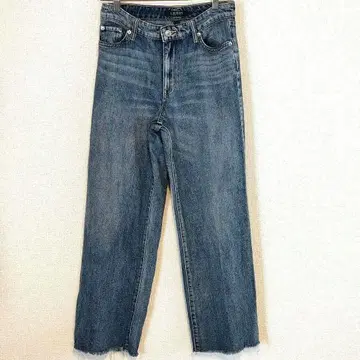 랄프 로렌 스트레이트 데님 컷오프 블루 와이드