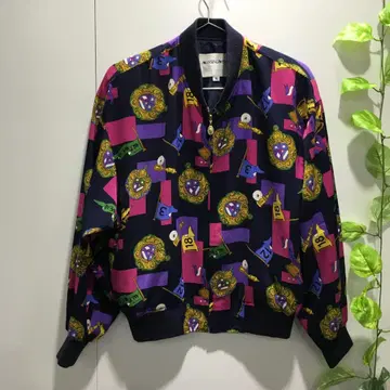 MUNSINGWEAR 블루종 올 패턴 아우터 골프풍 S 상당 컬러풀