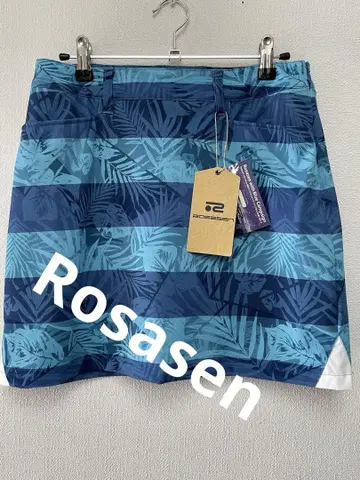 Rosasen 골프 여성용 스커트 블루 계열 스트라이프