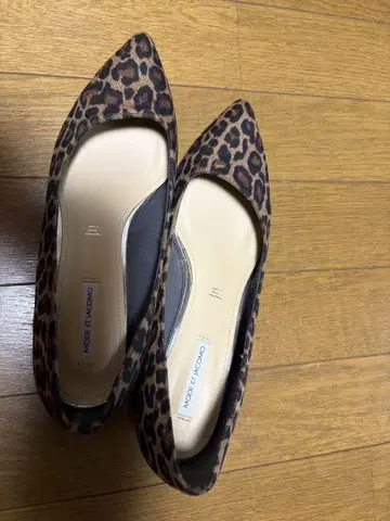 MODE ET JACOMO 레오파드 무늬 웨지 힐 24.0cm