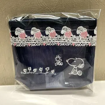 치카자와 레이스 스누피 파우치 네이비