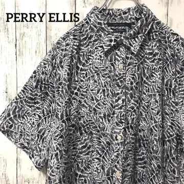 C2192 PERRY ELLIS 알로하 셔츠 반팔 셔츠 린넨