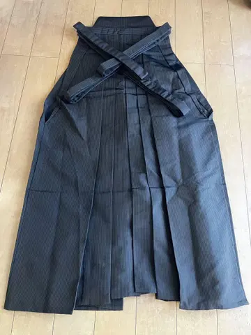 순수 실크 말 타기 하카마 남성 끈 아래 약 88cm (짙은 갈색)
